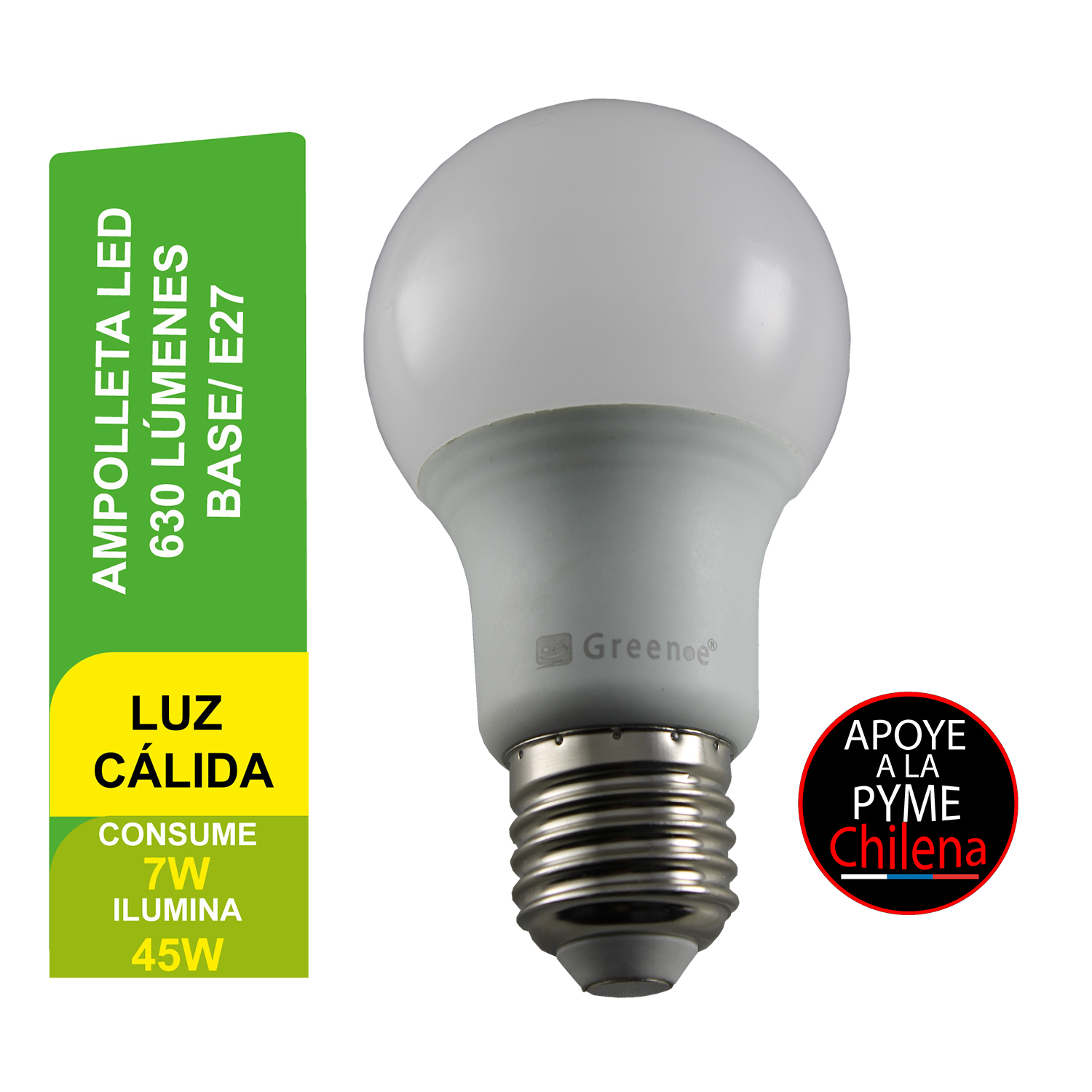 Ampolleta Led 7w E27. Luz C&aacute;lida