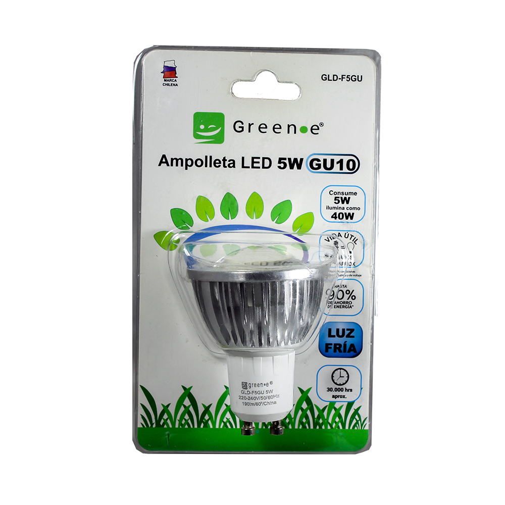 Ampolleta Led 5w GU10. Luz Fr&iacute;a