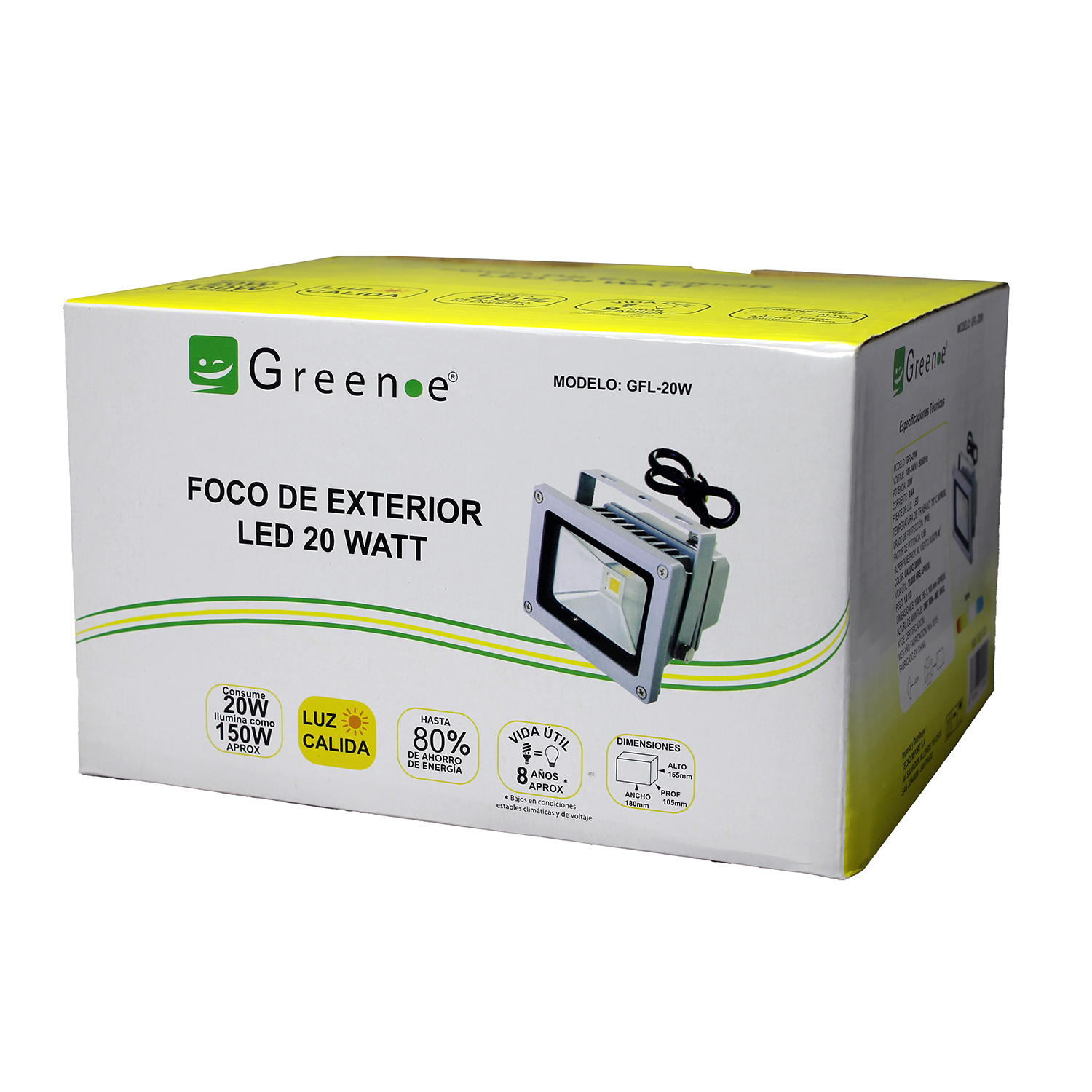 Foco Exterior Led 20w Luz C&aacute;lida