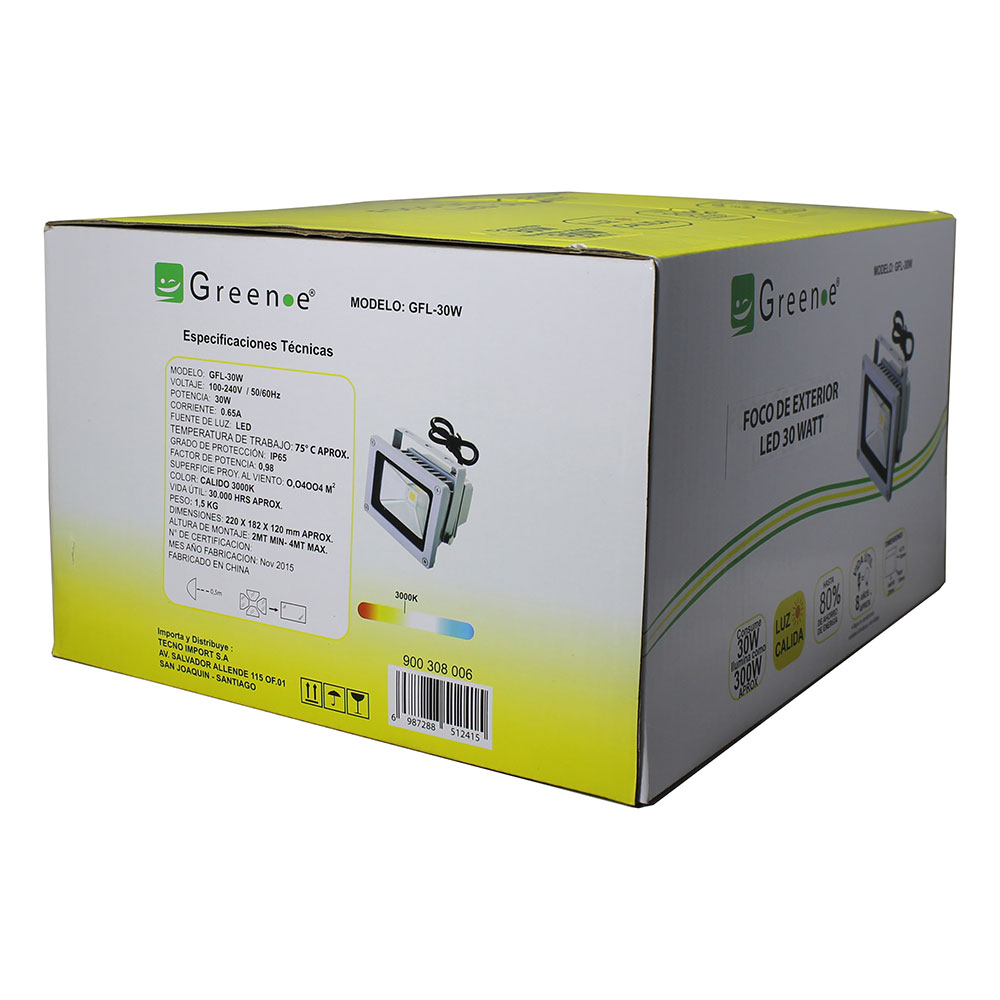 Foco Exterior Led 30w Luz C&aacute;lida