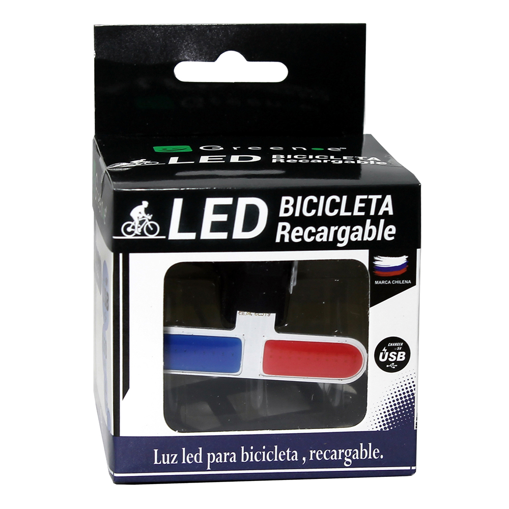 Luz Led Recargable Bicicleta Bicolor