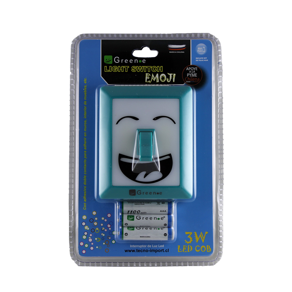 Luz Led Con Interruptor de 3W Emoji Azul