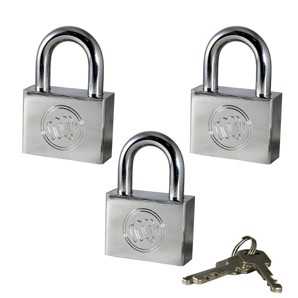 Set Candados Acero 40mm x 3 Unidades